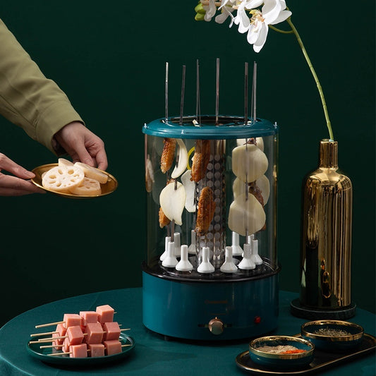 The Indoor BBQ Master: Smokeless Automatic Skewer Grill