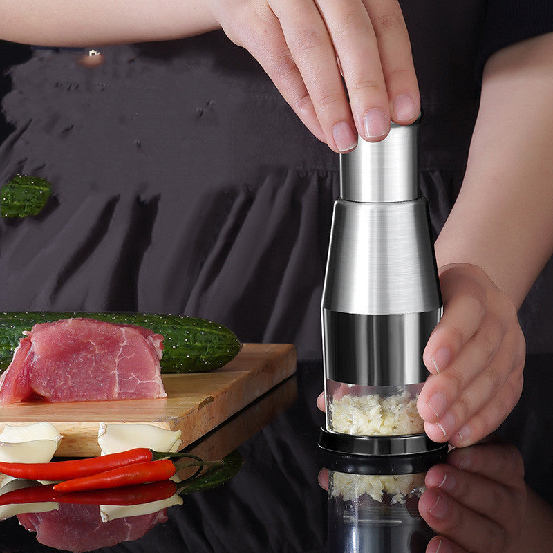 Professional Garlic Crusher & Onion Chopper - Ergonomic Manual Vegetable Squeezer Kitchen Gadget