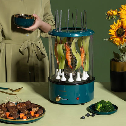 The Indoor BBQ Master: Smokeless Automatic Skewer Grill