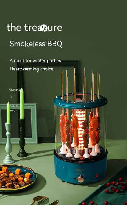 The Indoor BBQ Master: Smokeless Automatic Skewer Grill